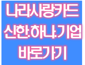 나라사랑카드 신한.하나.기업 비교 전략
