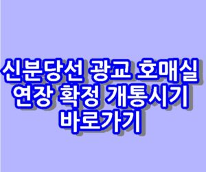 신분당선 광교 호매실 연장 확정 개통시기 바로가기