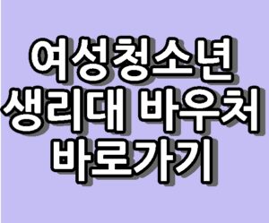 여성청소년 생리대 바우처 신청 지원 바로가기