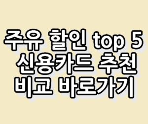 주유 할인 신용카드 추천 비교 바로가기