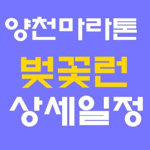 양천마라톤 벚꽃런 2026 최신 정보 – 참가비·코스·이벤트·교통통제