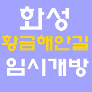 화성 황금해안길 임시 개통 유의사항 주차장
